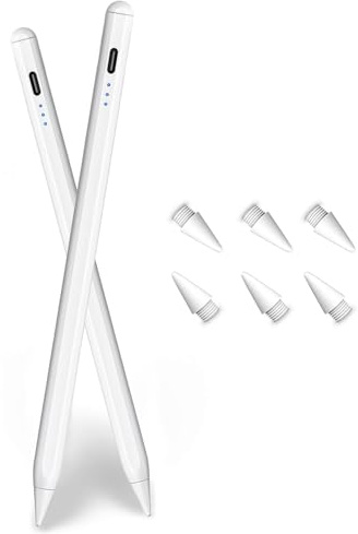 Stylus Pencil for Apple iPad A16/11th(2018-2026),2Pack Active iPad Pen Fast Charging Palm Rejection&Tilt Sensitivity for iPad 11/10/9/8/7/6,iPad Pro M5/4 13/12.9″/11″,iPad Air M4/M3/M2/5/4/3,Mini 7/6