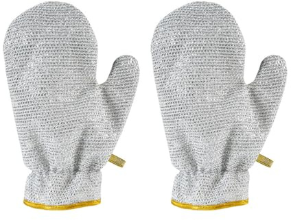 Qsvbeeqj AntiLeakage Silver Wire Dishwashing Gloves Strong &Flexible NonScratch Metal Wire Cleaning Gloves Heat Cold Resistant For Easy Dishwashing