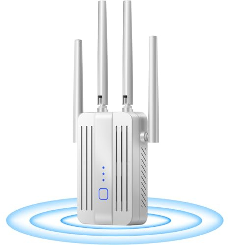 NN WLAN Verstärker 1200Mbit/s WLAN Repeater,Dualband 5GHz & 2.4GHz WiFi Repeater mit WPS | 1200 Mbit/s | Mit LAN/WAN Port| Einfache Einrichtung | Kompatibel Allen WiFi Geräten