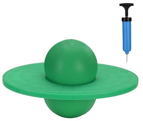 Relaxdays Pogo Ball pour Enfants, Jouet de Saut extérieur, 25x39x28 cm, Vert, jusqu'à 100 kg