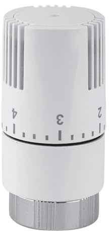 Schläfer 37040100 | Valvola Design Termostatica Bianca per Termosifoni, Testina di Comando per Radiatore Sensibile a liquido, Manopola con Regolazione intervallo Temperatura Attacco M30x1,5