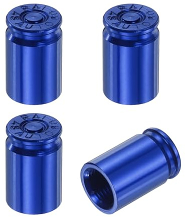 PATIKIL Tire Valve Stem Caps, 4PCS Universal Aluminum Alloy Car Air Stem Covers for Cars SUV Trucks Bikes Motorcycles Bicycles, Blue