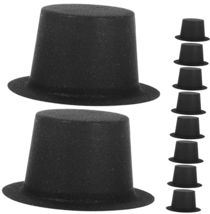 Gatuida 50 Mini Chapeaux Haut-de-Forme en PVC Floqué Noir 3 CM Décorations DIY pour Bonhommes de Neige et Maison de Poupée Accessoires Festifs pour Noël et Projets Créatifs