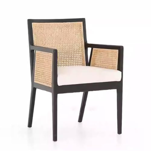 Rattan-Esszimmerstühle mit Rückenlehne – stilvolle Holz-Stühle für Wohnzimmer und Garten, bequeme und Freizeit-Sitzlösung