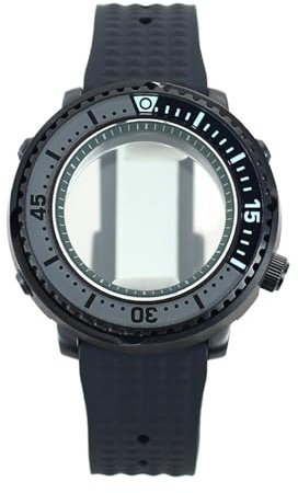 1st svart 43,3 mm klockfodral Rem C3 Bezel Safir for NH35 NH36 NH34 4R36 Urtavla 28,5(Green Chapter Ring 1)