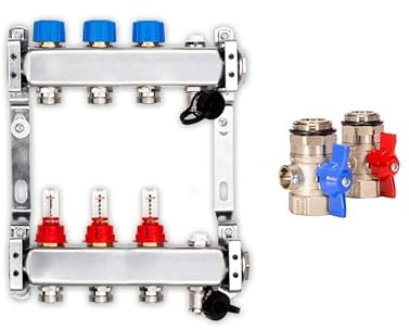 Verteiler für Fußbodenheizung, 3 Heizkreise