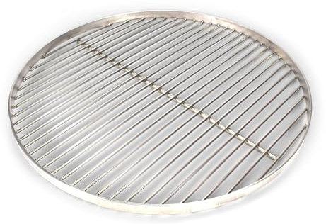 Grillrost.com Das Original Griglia per Barbecue Rotonda - 50 cm in Acciaio Inox - Prodotto Artigianale - Made in Germany con 3 Ganci di Sospensione