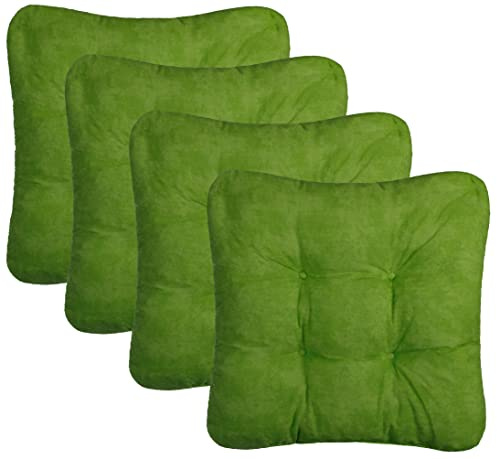 Brandsseller Kissen-Set Sitzkissen Dekokissen Stuhlkissen Zierkissen Stuhlauflage - Kissen 4er Set - Größe: ca. 38 x 38 x 8 cm - Grün