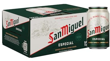San Miguel Especial, Cerveza Lager Premium, Pack 12 Latas x 33cl