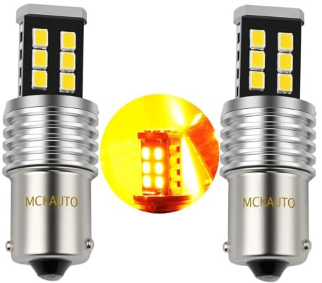 MCK Auto - Reemplazo para PY21W 581 BAU15S LED CanBus Conjunto de bombillas naranjas muy claras y sin errores compatibles con F30 F31