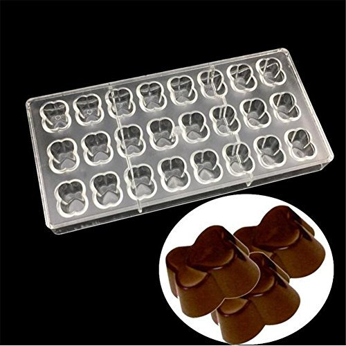 ECOSWAY Stampo in plastica 3D trasparente a forma di cuore a forma di conchiglia in policarbonato per cioccolatini, gelatine, caramelle fai da te, stampi per cioccolatini e caramelle dolci, vassoio