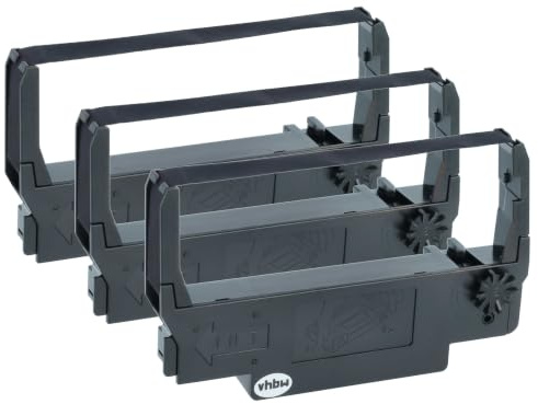 vhbw 3x Farbband Schriftband kompatibel mit Epson TM-U220B | TM-U375, TM-U220D, TM-U370, TM-U325 Nadeldrucker, Bondrucker - Schwarz
