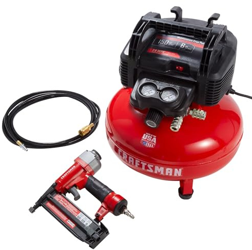 CRAFTSMAN Brad Nailer and Air Compressor Combo Kit With Hose (CMEC1KIT18)