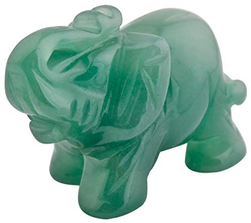 Nupuyai Aventurin Edelstein Elefant Figur Glücksbringer Glückselefant Deko | Grüner Aventurin Elefant Edelstein Figur, Handschmeichler Glücksbringer, Feng Shui, Glückselefant Figur Talisman Geschenk