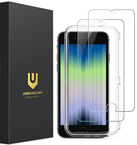 UNBREAKcable Schutzglas für iPhone SE 2022/2020, 2 Stück Schutzfolie für iPhone SE/8/7/6/6s, Double Defense Series Displayschutzfolie, Kratzfest, Anti-Fingerprint und blasenfrei