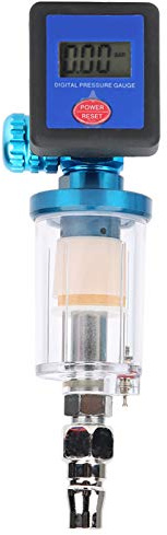 Digital Air Regulator, Air Compressor Filter,140PSI 1/4 Air Pressure Regulator Gauge, Oil Water Trap Filter Regulator, with Connector, for Spray Gun