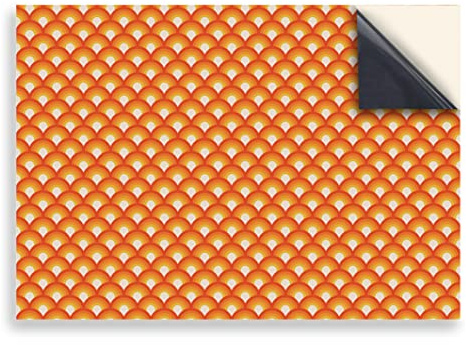 Stick & Go Repositionable Self Adhesive Dolls House Wallpaper 1:12 Scale (1 Sheet) - Vintage Orange Wallpaper - No. 103