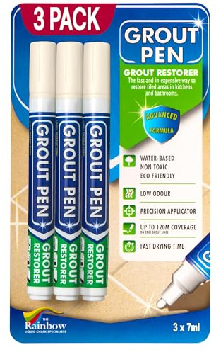 3 X IVORY Grout Pens - Designed for restoring tile grout