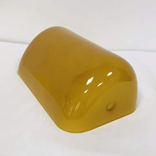 LANMOU Lampenschirm für Bankerslampe, Multicolor Glass Ersatzschirm Banker Lamp Glas Schirm für Bankers Tisch-Leuchte, 22,5 x 13,5 x 7,5 cm,Braun
