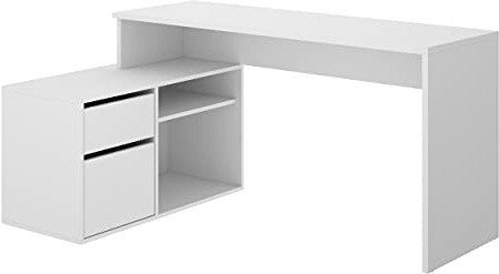DEKIT GRUPO RIMOBEL ROX - MESA ESCRITORIO CON ALMACENAJE Y DOBLE MONTAJE - 139x75 cm - BLANCO