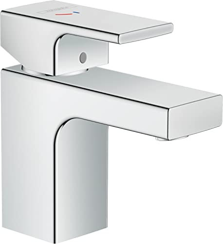 hansgrohe Waschtischarmatur Vernis Shape, Wasserhahn Bad mit Auslauf Höhe 70 mm, mit Zugstange, Badarmatur wassersparend, Chrom