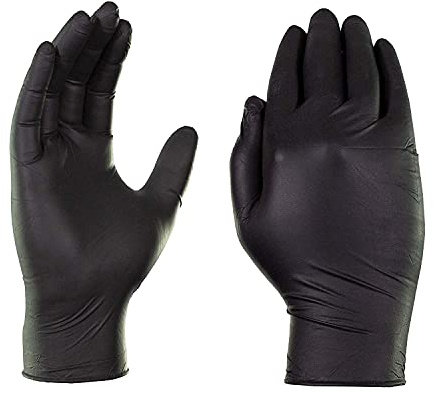 firmsafeT Heavy Duty Strong Premium Quality Black Nitrile Examination Gloves | Mechanical | Industrial | Food | Janitorial and other Industries | Powder Free | Latex Free | Size: LARGE (1 Box of 100)