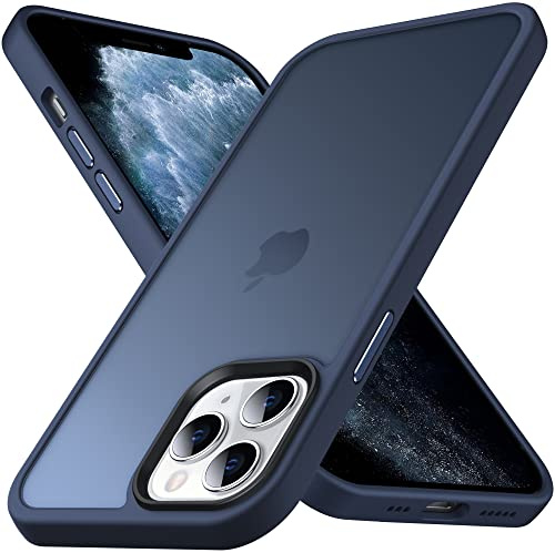 Anqrp Matt Zero Serie für iPhone 11 Pro Max Hülle dünn [Militärischer Schutz & Kameraschutz] Transluzente Schutzhülle Kratzfest Stoßfest Robuste Handyhülle für iPhone 11 Pro Max Case, Dunkelblau