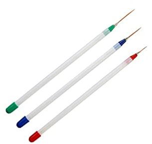 Beavorty Stylo Tirant Pour Nail Art 3 Pièces Blanc, Stylo Ligne Fin, Durable Et Réutilisable, Idéal Pour Dessin Et Peinture Précise Des Ongles