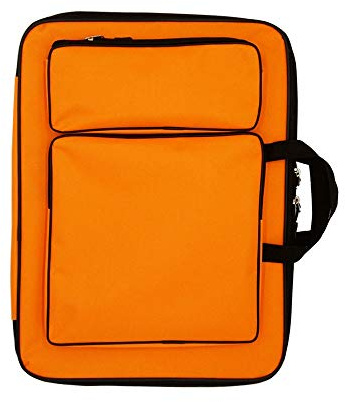 Orange Tragbare Kunst Skizzenblock Tasche, A3 wasserdicht Kunst Portfolio Fall mit Schulterriemen für den Transport Pinsel Stifte Palette Künstlerbedarf