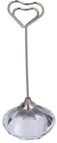 Tischnummernhalter, Nachrichtenordner, Visitenkartenhalter, Fotoordner, Memo Ordner, Visitenkartenspender, Visitenkartenetui, Cartoon (Transparentes Diamantherz 12CM)