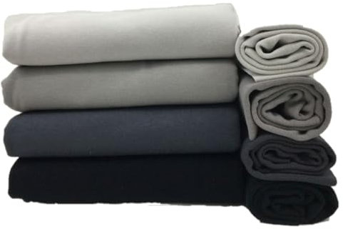 Bio Soft Sweat mit passendem Bio Bündchen | Grautöne | je 50 cm | kuschelig angeraut (anthrazit)