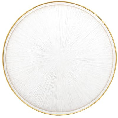 Homla Assiettes plates transparentes avec bord doré 28 cm