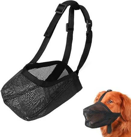Munkorg hund svart nät justerbart giftbetesskydd ätskydd mot skällande anti-bitning och anti-läckage all inclusive hundmunkorg (storlek L)