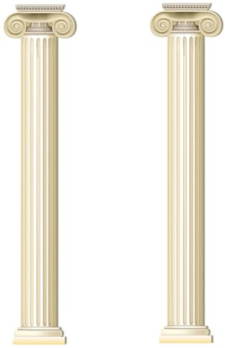 Honoson Greek Columns (2) - Ancient Greek Party Decorations, Cardboard Cutouts, 72.05in/183cm, Board Paper, Vibrant Colors, Medieval Renaissance Decor