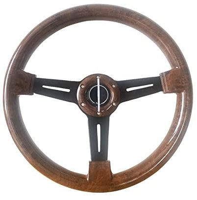 JHVVBFWF Autoteile ND20S-0718100 Racing Lenkrad 14 Zoll 350mm Holz/Massivholz Farbe Sportlenkrad Universal Autolenkrad