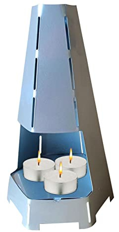 Estufa de Hierro para Velas de té, Estufa de Metal, Calentador de habitación con Velas, Soporte para Velas de Horno sin Vela, Calentador Radiante para el hogar, 19 x 12 x 12 cm