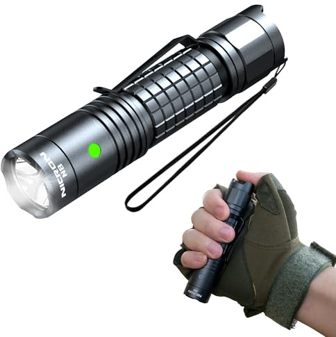 NICRON N8 Taschenlampe LED Wiederaufladbare 1300 Lumen, Taktische Endschalter IPX8 Wasserdicht 6 Lichtmodi für Outdoor Camping Notfälle Wandern