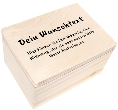 Creative Deco Personalisierte Geschenke Wunschtext Holzkiste | Dein | eigener beliebiger Text Individuelles Geschenk | Geschenkkiste Geschenkbox | Für Frauen, Männer und Paar | 40 x 30 x 24 cm