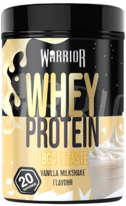 Warrior Whey Protein Powder | High Protein Shake for Muscle Growth, Recovery & Weight Loss | Up to 36g Whey per Serving | Low Carb, Low Sugar, Keto Protein | GMP Certified - Vanilla Milkshake