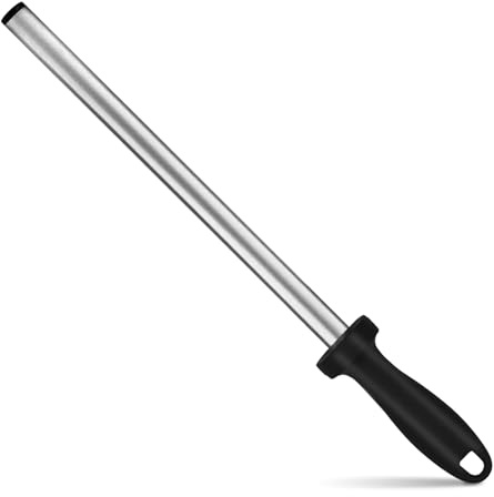 12 Inch Diamond Knife Sharpening Steel, Professional Knife Sharpener Rod, Diamond coating Honing Steel, Premium diamond Knife Sharpener Rod for all knives