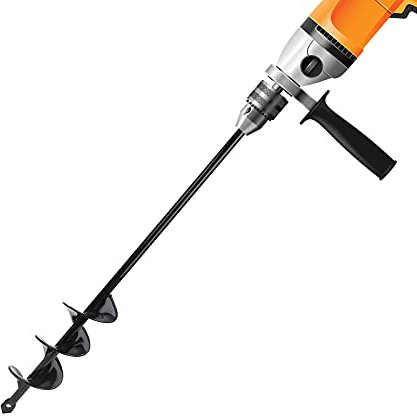 Petyoung Garden Post Hole Digger for Planting Bulbs Seedlings, Φ40mm Length 450mm Garden Auger Drill Bit Heavy Duty Auger Spiral Drill Bit