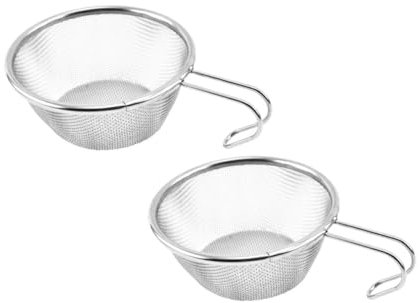 AUTSUPPL 2pcs Stainless Steel Flour Sifters Juice Filters Multipurpose Filter Spoons Fine Mesh Kitchen Sieve Food Strainer for Baking and Cooking