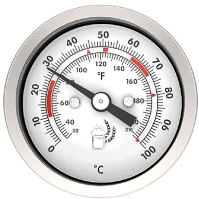 Essential Fermentation Homebrews Bier- und Weinglas-Thermometer, Doppeltemperaturskala, 20 ℃ - 120 ℃
