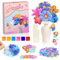 Kiztoys Bastelset Kinder ab 6-4-5 Jahre Basteln Mädchen 8 10 6 5 7 Jahre, Blumen Bastelkoffer Blumenstrauß mit Pailletten Kreativ Set für Mädchen Kindergeburtstag Geburtztag Geschenk für 3-12 Jahre