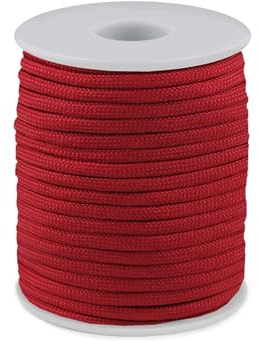 cyclingcolors 1x Cuerda Cordón 4 mm 25 m Polipropileno Decoración Artesanía Bricolaje hogar Plantas Crochet Joyas Cordel Bolso, Rojo Fresa