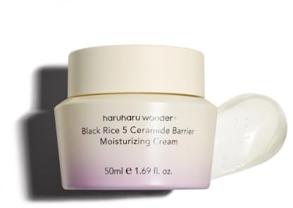HARUHARU wonder Black Rice 5 Ceramide Barrier Moisturizing Cream, Daily Skin Barrier Care, Long-Lasting Hydration, Soothing & Nourishing, Ceramide Capsules, Korean Skincare, 1.69 fl.oz