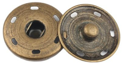 Blausky 20 Paare Metall Druckknopf,Snaps Reparatur Knöpfe Druckknöpfe aus Messing Ersatz Druck Knopf Metallknöpfe zum Nähen für DIY Basteln,Kleidung Handtasche und Lederwaren,Bronze,10mm