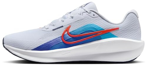 Nike Downshifter 13 snörda skor för män, Fotboll grå ljus karmosinröd djup natt, 45.5 EU