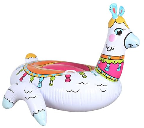 Aufblasbarer Lama-Pool-Schwimmer, Fiesta Pool Floaties, Spaß Wasser aufblasbare Ride-0n, Riesen -Design, leicht zu aufblasen, 150x130x104 cm, ideal für Erwachsene Kinder Kinder