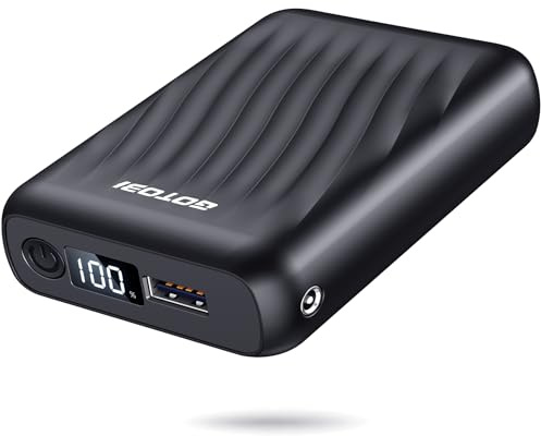 GOTOBI Batería de 18400 mAh para chaleco calentado, batería externa de 12 V/5 V con pantalla LED y salida DC/USB/tipo C para chaquetas calentadas, chalecos, sudaderas con capucha, carga rápida